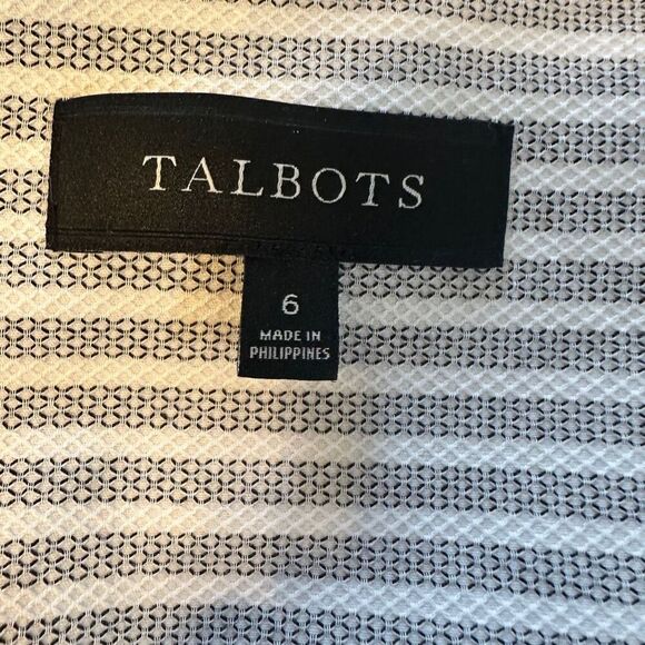 Talbots cream with grey stripes skirt suit- size 6 - Picture 10 of 14
